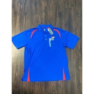 KA Knights Apparel Mens University Of Kansas Polo Performance Blue XL/XG 46/48